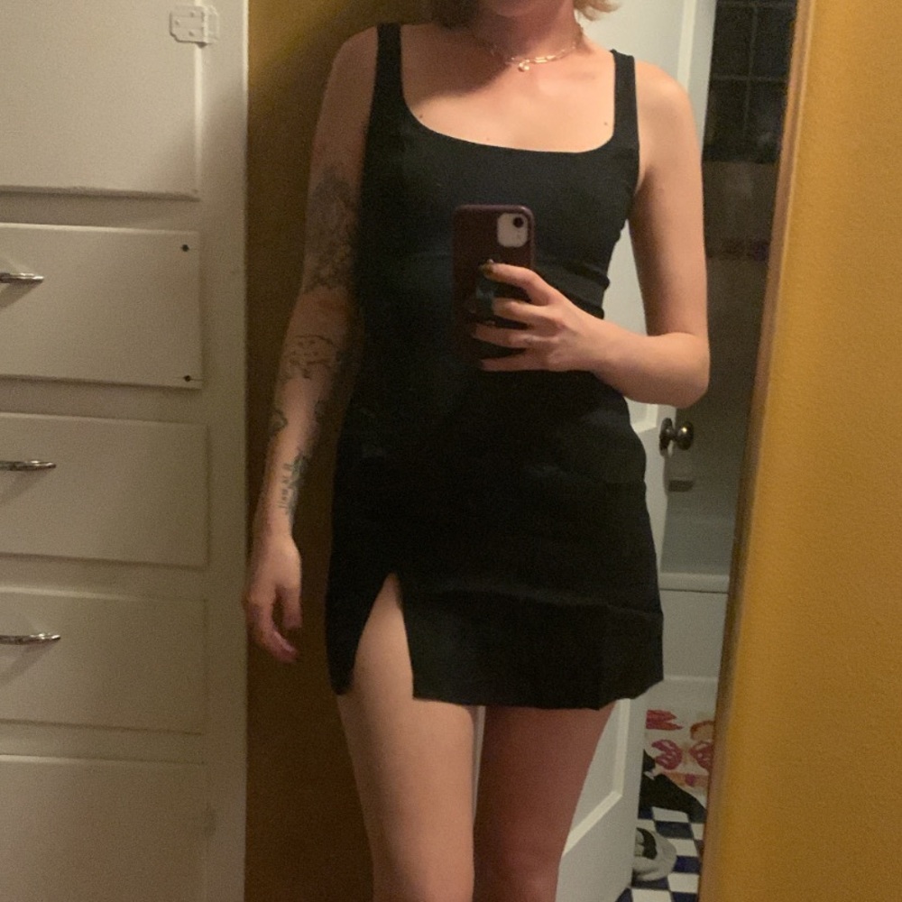 SOLD. Reformation black mini Noha dress. Retails for $148. Size 2.